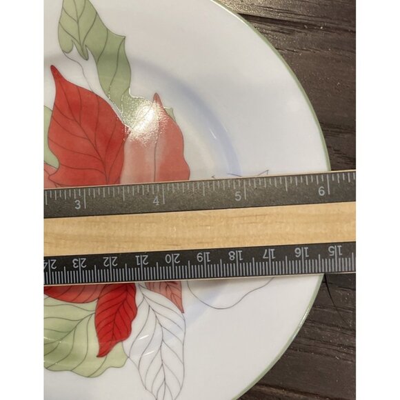 Block Spal Watercolors Poinsettia Bread Butter Plates Plate 6” 1982 Set Of 4 VTG - Picture 2 of 4